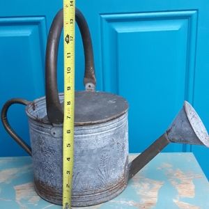 LARGE Vintage Watering Can Rustic Metal Pitcher